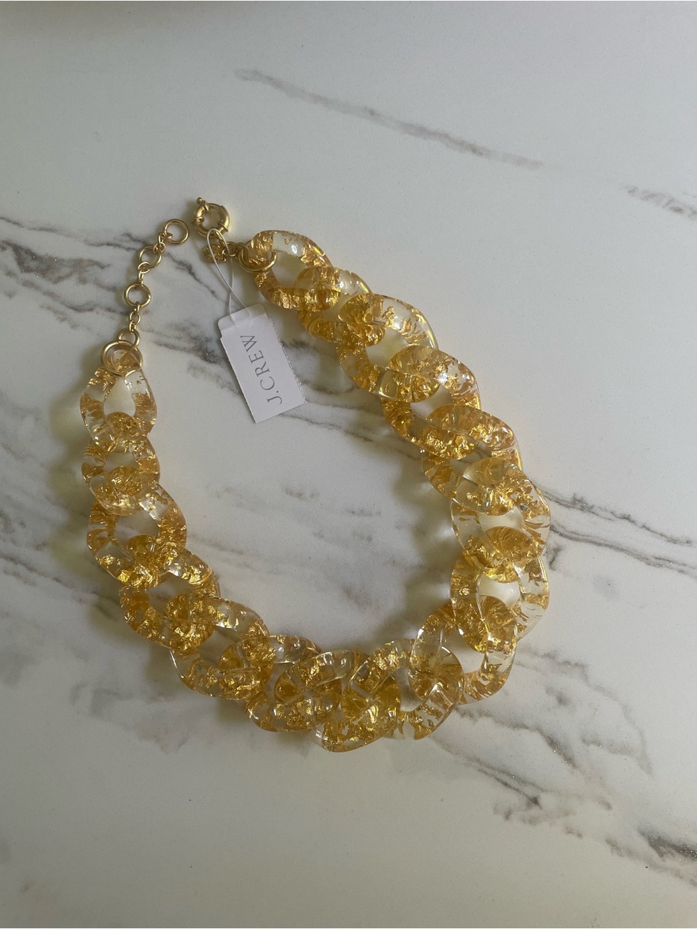 J. Crew Yellow Gold-Tone Resin Link Necklace